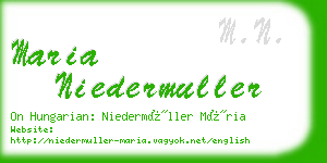 maria niedermuller business card